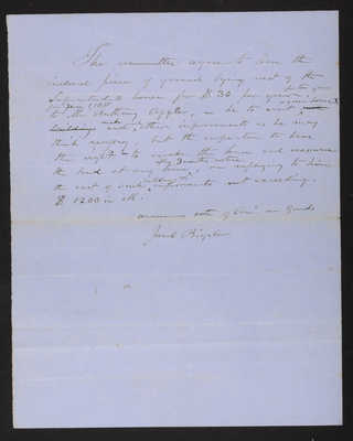 1857 c Trustee Committee on Grounds: Report, Lease to Gardener Antoni Apple, 1831.015.001 - p1